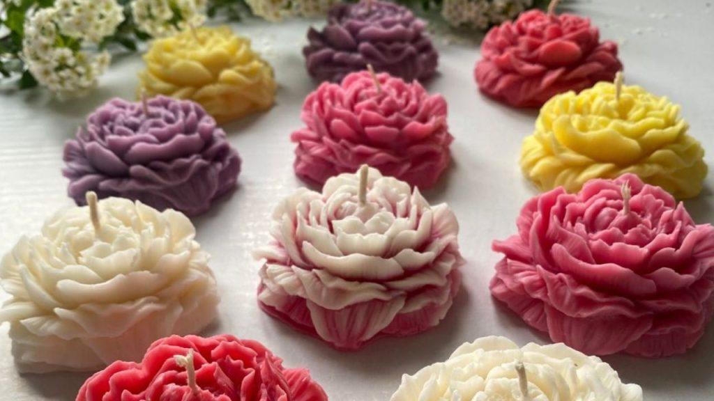 Atmos Home Swiece Sojowe Piwonie Zapachowe ozdobne dekoracyjne naturalne na Prezent Slider 5