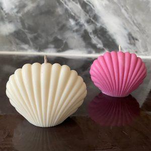 Atmos Home naturalne swiece sojowe dekoracyjne biale duze Muszle wolnostojace ozdobne recznie robione na Prezent