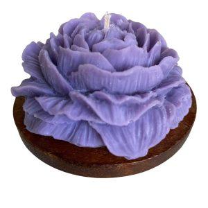 Atmos Home naturalne swiece sojowe dekoracyjne zapachowe Piwonie Peonia fioletowe lawendowe wolnostojace ozdobne recznie robione na prezent