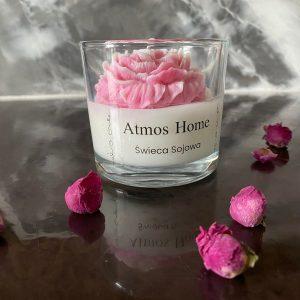 Atmos Home naturalne swiece sojowe w szkle dekoracyjne zapachowe rozowe ombre kwiaty Piwonie ozdobne recznie robione na Prezent