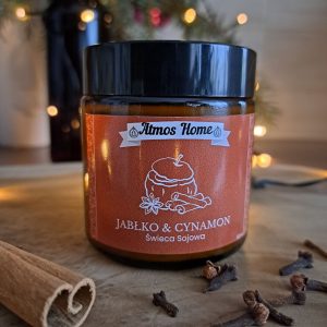 Recznie wykonane swiateczne swiece sojowe w sloiczkach o zapachach zimowych przypraw i korzennych aromatow - AtmosHome.pl