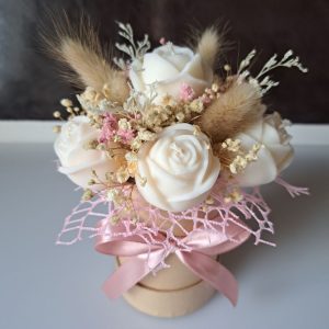 Candle Flower Box ze Świec Sojowych Zapachowych - Róże BOHO