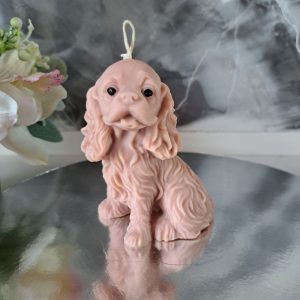 Świeca sojowa Duży Pies Cocker Spaniel beżowy - handmade