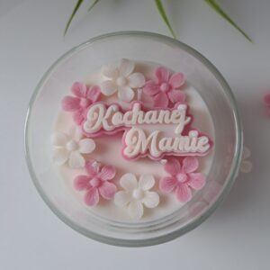 Świeca Sojowa Zapachowa w szkle "Kochanej Mamie" - zapach Malina & Róża