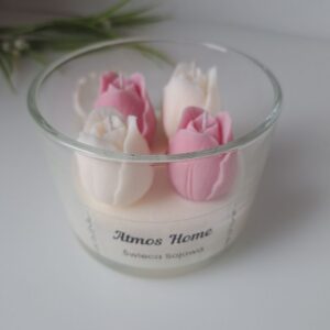 Świeca Sojowa Zapachowa w szkle - Tulipany