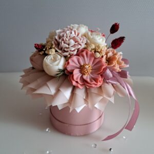 Candle Flower Box - Bukiet ze Świec Sojowych Zapachowych - Kwiaty