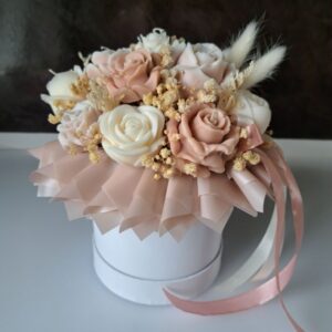 Candle Flower Box - Świece Sojowe Zapachowe - Bukiet Róż