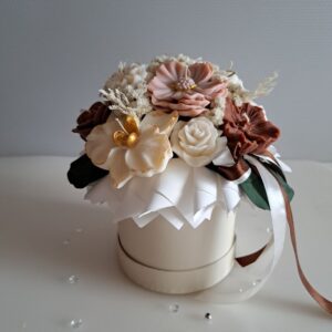 Candle Flower Box - Bukiet ze Świec Sojowych Zapachowych - Kwiaty III