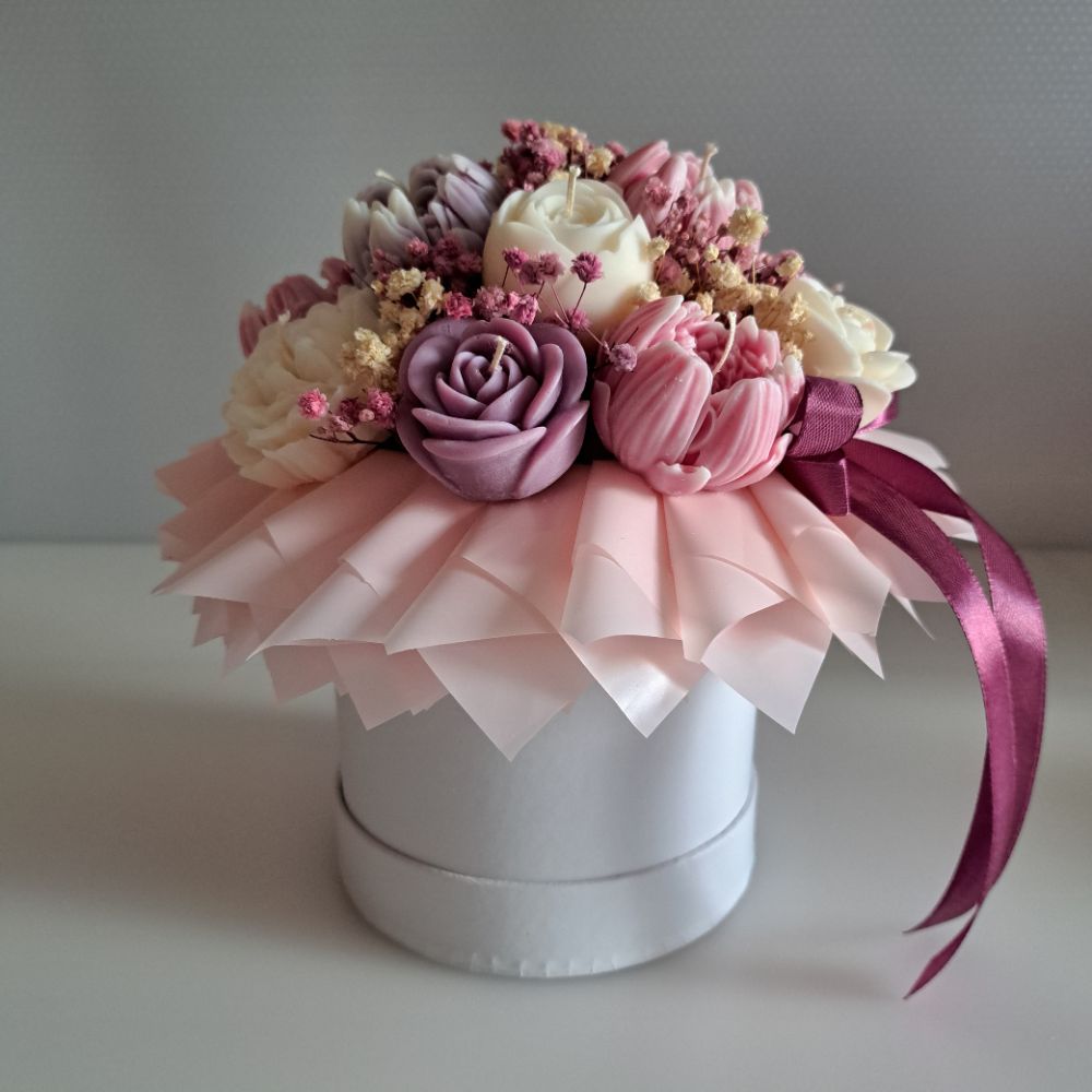 Flower Box – Bukiet ze Świec Sojowych Zapachowych – Kwiaty VII